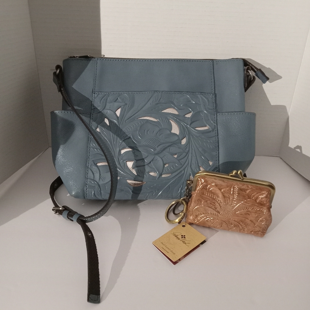 Preowned PATRICIA NASH HANDBAG AND NWT COIN PURSE.